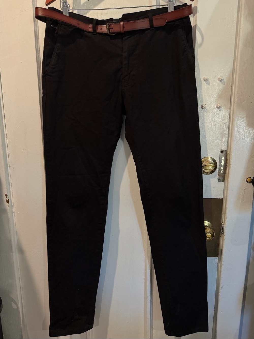 Scotch & Soda Black Men's Chinos with Brown Belt